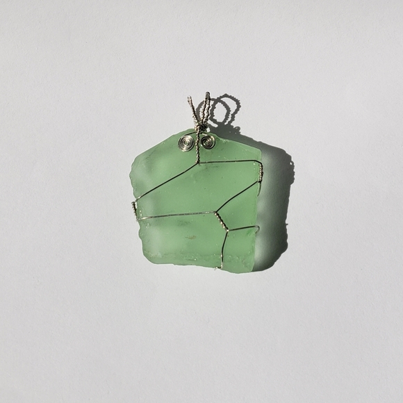 lot of 2 Quartz and Sea Glass pendants, NWOT, gems - Picture 8 of 14